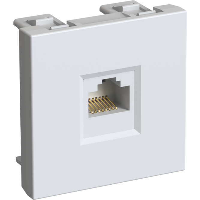 Розетка компьютерная 1-м W45 RJ45 кат.5E для кабель-канала механизм бел. SE RIN-144K5E-B
