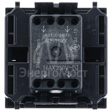 Механизм переключателя проходного 1-кл. 1п 2мод. СП Zenit 16А IP20 с клавишей антрацит ABB 2CLA221000N1801