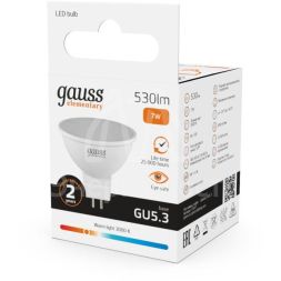 Лампа светодиодная Elementary MR16 7Вт 3000К тепл. бел. GU5.3 530лм 220-240В Gauss 13517