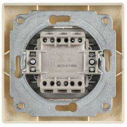 Выключатель 2-кл. СП Кварта 10А IP20 ВС10-2-1-ККм с индикацией крем. IEK EVK21-K33-10-DM