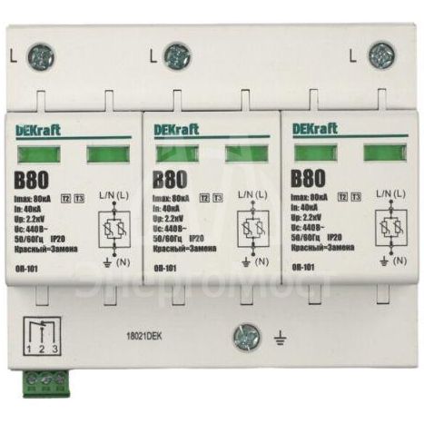 Разрядник ОП101-3P-080-B-420 DEKraft 18021DEK