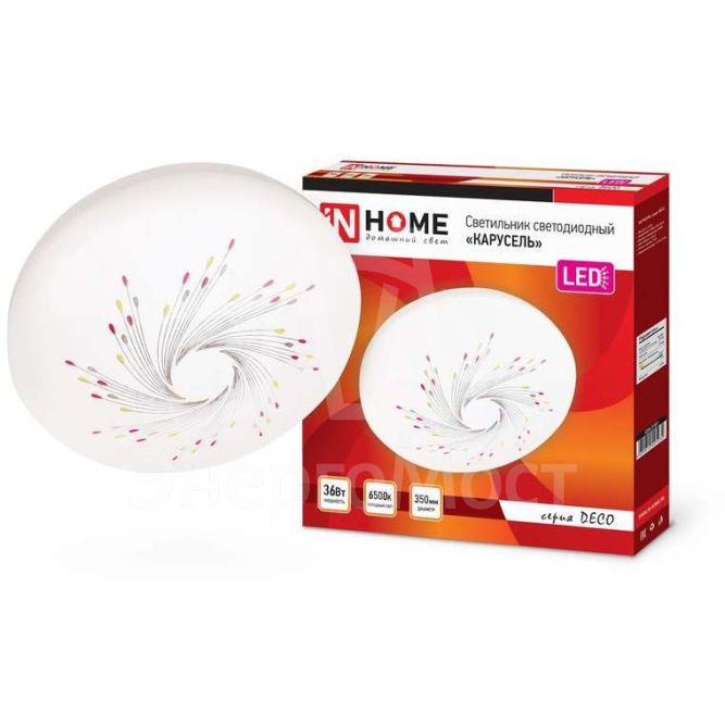Светильник светодиодный DECO КАРУСЕЛЬ 36Вт 230В 6500К 2340лм 350мм IN HOME 4690612025032