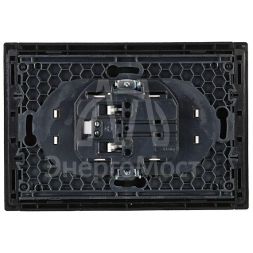 Розетка 2-м СП FORTE&amp;amp;PIANO FP126 10А без заземл. без защ. шторок безвинт. крепл. черн. IEK FP-R20-10-1-K02