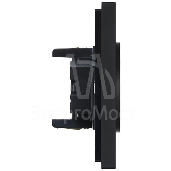 Розетка 2-м СП FORTE&amp;amp;PIANO FP126 10А без заземл. без защ. шторок безвинт. крепл. черн. IEK FP-R20-10-1-K02