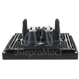 Розетка 2-м СП FORTE&amp;amp;PIANO FP126 10А без заземл. без защ. шторок безвинт. крепл. черн. IEK FP-R20-10-1-K02