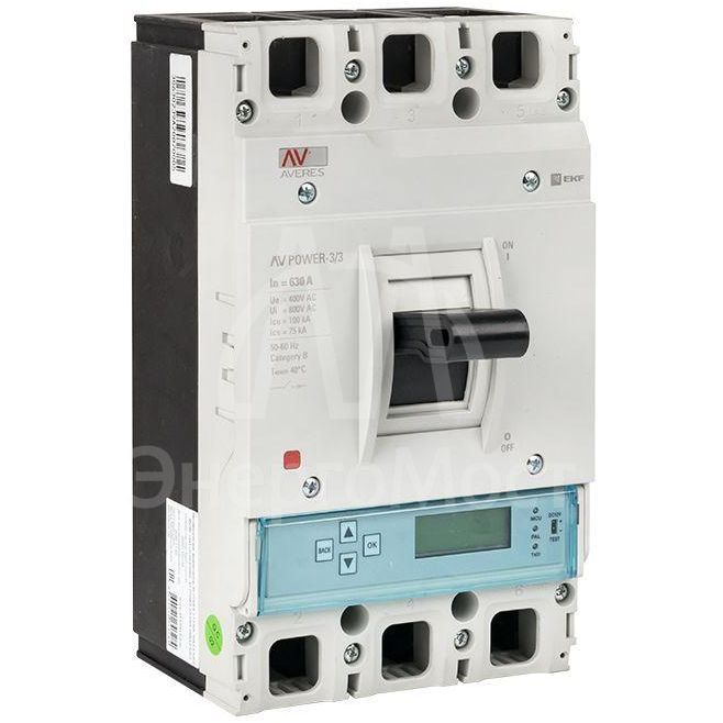 Выключатель автоматический 3п 630А 50кА AV POWER-3/3 ETU6.0 AVERES EKF mccb-33-630-6.0-av