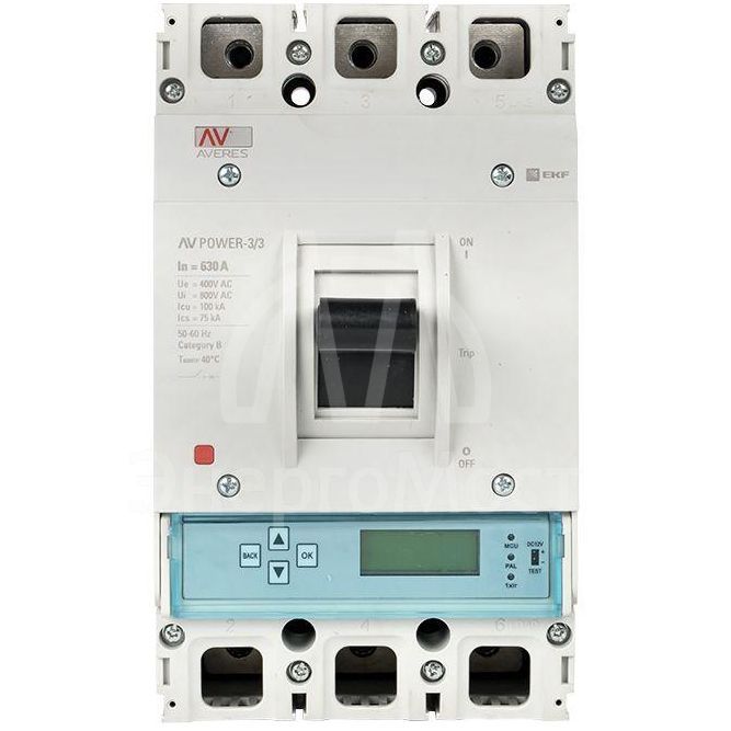 Выключатель автоматический 3п 630А 50кА AV POWER-3/3 ETU6.0 AVERES EKF mccb-33-630-6.0-av