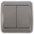 Выключатель 2-кл. ОП Клио 10А IP44 сер. UNIVersal К2223-Gr