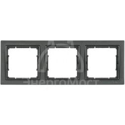 Рамка 3-м BOLERO Q1 РУ-3-БА квадрат. антрацит IEK EMB32-K95-Q1