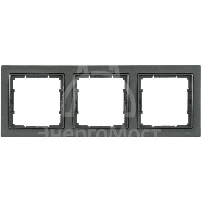 Рамка 3-м BOLERO Q1 РУ-3-БА квадрат. антрацит IEK EMB32-K95-Q1