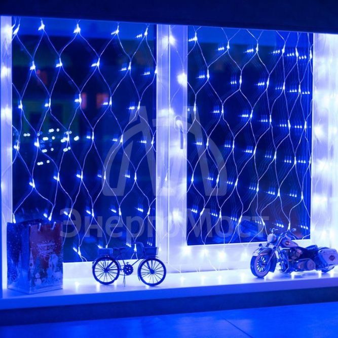 Гирлянда &amp;quot;Сеть&amp;quot; 1.5х1.5м 150LED син. провод прозр. Neon-Night 215-123