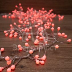 Гирлянда &amp;quot;Мишура LED&amp;quot; 3м 288LED красн. прозр. провод 18Вт 220В IP20 NEON-NIGHT 303-602