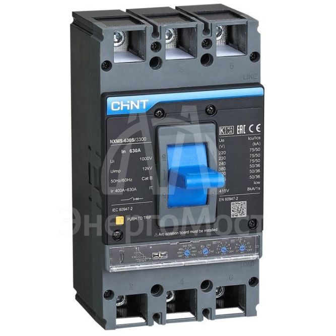 Выключатель автоматический 3п 1250А 70кА NXMS-1250H с электрон. расцеп. (R) CHINT 201719